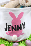 Personalized Easter Basket | Easter Bucket | Egg Basket | Kids Tote | Easter Bunny Bag | Bunny Tote | Pink Bunny Basket | Easter Bunny