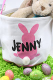 Personalized Easter Basket | Easter Bucket | Egg Basket | Kids Tote | Easter Bunny Bag | Bunny Tote | Pink Bunny Basket | Easter Bunny