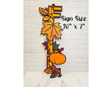Fall Sign | Painted Custom Fall Sign | Unique Autumn Decor | Fall Door Decor | Fall leaves Hanging Sign | Large 20"x7" Wood Sign