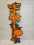 Fall Sign | Painted Custom Fall Sign | Unique Autumn Decor | Fall Door Decor | Fall leaves Hanging Sign | Large 20"x7" Wood Sign