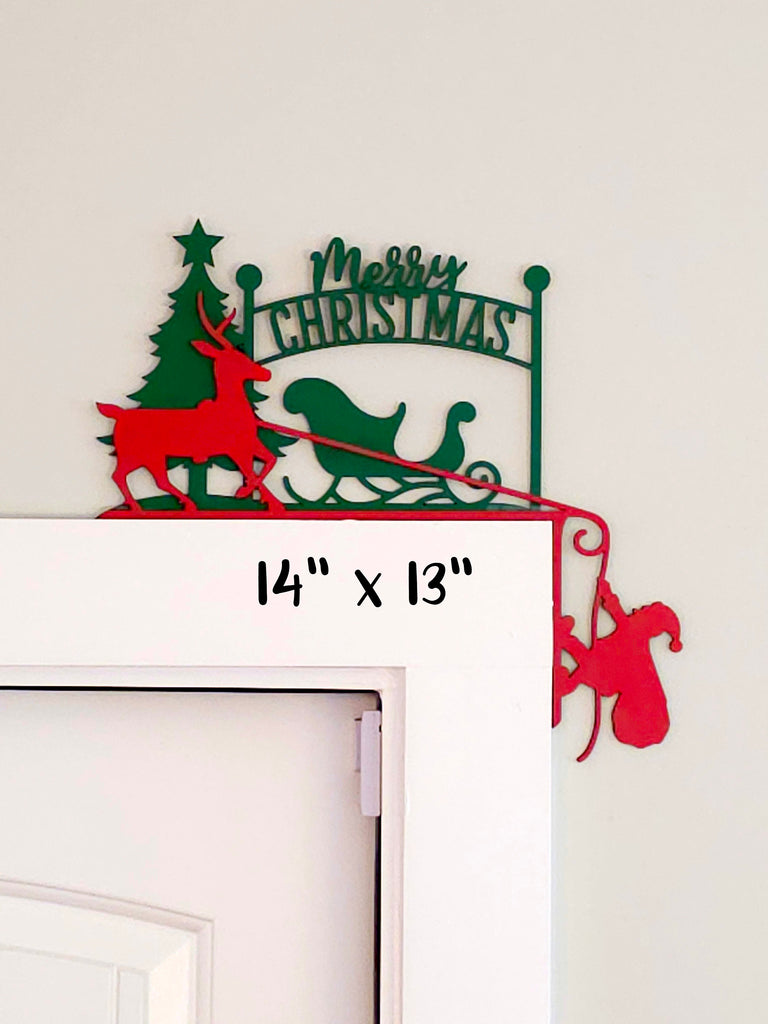 Merry Christmas Sign | Custom Door Trim | Christmas Decor | Door Trim Sitter | Holiday Door Corner | Custom Door Sign | Santa Humor