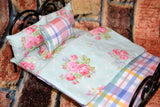 Doll Bedding Set - 12 in or Fashion Dollhouse - Mattress Blanket  Pillows