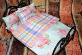 Doll Bedding Set - 12 in or Fashion Dollhouse - Mattress Blanket  Pillows