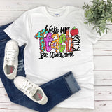 Teach Kids Be Awesome Teacher Shirt  Plus Size Womens Gift  Wake Up and Inspire  Appreciation