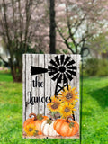 Personalized Fall Welcome Garden Flag  Sunflower Pumpkin 12x18  Custom Welcome Flag