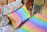 18 in Rainbow Doll Bedding Set for Girls  Doll Mattress Blanket Perfect Gifts for Baby Dolls or Pet Bed