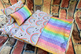 18 in Rainbow Doll Bedding Set for Girls  Doll Mattress Blanket Perfect Gifts for Baby Dolls or Pet Bed