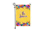 Personalized Welcome Garden Flag - Floral Design - Custom Family Name - 12x18 Spring Decor