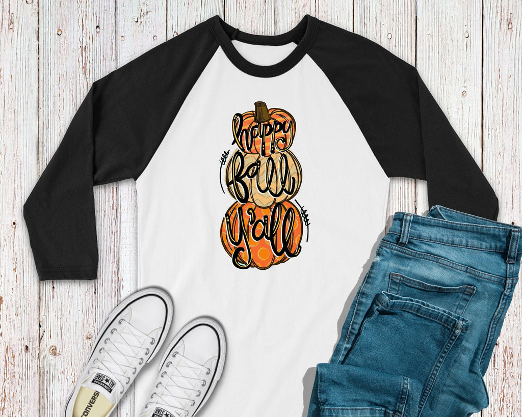 Fall Pumpkins Shirt  Plus Size Autumn Top  Happy Fall Yall  Stacked Pumpkins