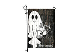 Personalized Halloween Garden Flag  Custom 12x18 Welcome Flag with Family Name  Hey Boo Design