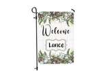 Personalized Rustic Garden Flag - Custom Holiday 12x18 Family Name Christmas Flag