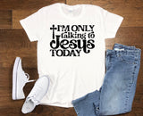 Womans Holiday Shirt  Funny I'm only Talking to Jesus Today  Plus Size  Ladies  Festive Top