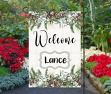 Personalized Rustic Garden Flag - Custom Holiday 12x18 Family Name Christmas Flag
