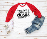 Womans Holiday Shirt  Funny I'm only Talking to Jesus Today  Plus Size  Ladies  Festive Top