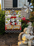 Cute Personalized Garden Flag with Welcome Gnome  12 x 18 Summer Flag for Your Garden